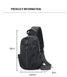 Lkblock Men Nylon Crossbody Bag with USB Charging Port Multifunction Outdoor Travel Waterproof Daypack Male Casual Messenger Chest Bags