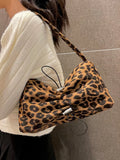 Lkblock Leopard Suede Tote Shouler Bags for Women Handbags Purses New Vintage Ladies Underarm Bags Luxury Brand Designer