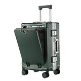 Lkblock 28'' Large Capacity Suitcase Front Opening Laptop Pocket USB Charging Boarding Case Aluminum Frame Trolley Case Carry-on Luggage