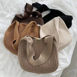 Lkblock Fashion Knitted Shoulder Bags Autumn & Winter Style Solid Color Women Handbags INS Design Weave Bags for Female Ladies Big Tote