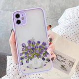 Lkblock Retro Oil Painting Flower Phone Case For iPhone 11 12 Pro Max 15 Pro Max 13 12 Mini X XR XS SE 2020 8 7 Plus 14 Plus Covers