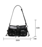 Lkblock Handbags For Women Luxury Designer Purses Multiple pockets  Underarm Shoulder Bags PU Leather Ladies messenger Bag black totes