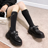 Lkblock Metal Chain Platform Lolita Gothic Shoes Woman Spring College Style Patent Leather Pumps Women Japan School Uniform Shoes