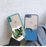 Lkblock Various Style Cat Phone Case For iPhone 16 15 13 12 11 14 Pro Max Mini 14 Plus shell SE2 8 7 Plus X XS XR Shockproof Back Covers