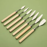 Lkblock 7Pcs/Set Stainless Steel Oil Painting Knives, Artist Crafts Spatula, Palette Knife, Mixing Knife, Scraper Art Tools