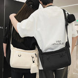 Lkblock Crossbody Bags Unisex Shoulder Bags Casual Solid Color INS Fashion Composite Bags for Women Men Couple Messenger Bag