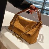 Lkblock Hot Selling Bags Autumn/winter New Women's Bags Suede Suede Messenger Bag Shoulder Bag Underarm Bag Square Bag