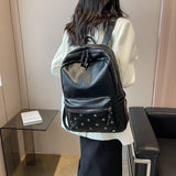 Lkblock New Rock Style Women Backpack Big Capacity Fashion Bags for Girls High Quality Rivet Design Bagpack Mochila Feminina