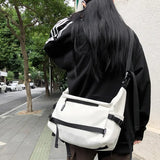 Lkblock Japanese Harajuku Crossbody Bags For Women Cool Fashion Big Nylon Bag Collage School Bags For Teenage Girls Shoulder Bag Hobos
