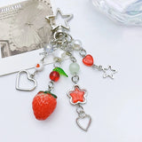 Lkblock Cherry Pendant Fashionable Strawberry Keys Holder Keychains Keyring Ornaments Backpack Pendant for Keys Bag