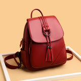 Lkblock Tassel Women Backpacks Designer High Quality Soft Leather Fashion Back Bag Brand Female Travel Bags Mochilas Mujer 2023 Backbags