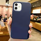 Lkblock Luxury Soft Phone Case for IPhone 11 12 14 13 Pro Max 13PRO 14PLUS 14promax Silicone Solid Color Matte Shockproof Cover Coque