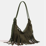 Lkblock Bohemian Style Women Bag New Frosted Tassel Underarm Bag Large Capacity Shoulder Bag Crossbody Bag