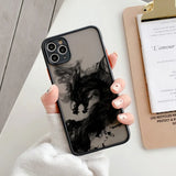 Lkblock Dragon Pattern Ink Brush Painting Phone Case for iPhone X XR XS 7 8 Plus SE 2020 16 15 12 13 14 11 Pro plus Max Back Cover Funda