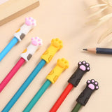 Lkblock 3Pcs/Set Kawaii Cat Pencil Cap Cartoon Silicone Pen Topper Covers For Kids Cute Pencil Extender Stationery School Supplies