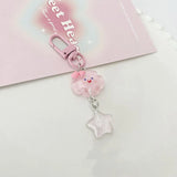 Lkblock Cute Mood Cloud Star Keychain Girls Cartoon Kawaii Key Chain for Women Couple Children Bag Charms Kpop Jewelry Key Accessories