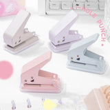 Lkblock Solid Color 1 Hole Punch Cute Protable 1 Hole Paper Circle Cutter Book Binding Machine Puncher School Office Supplies Stationery