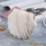 Lkblock Women Wedding Purse And Handbag Elegant Evening Party Bags Clutches White Shell Pochette Mariage Sac Femal Beaded Clutch Bag Sac