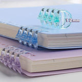 Lkblock 10pcs 4 Rings Loose Leaf  Binder Clips DIY Desk Calendar Circle Detachable Album Journal Planner Notebook Kawaii Binder Rings