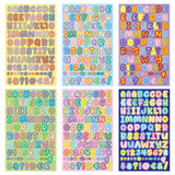 Lkblock 6Pcs Glitter 26 Letter Number Stickers Cartoon Initial Alphabet Paster Album Scrapbooking Phone DIY Decoration Stationery