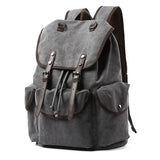 Lkblock Men Canvas Vintage Backpack Men 30L Large Travel Rucksack Casual Bookbag for 15.6 inch Laptop Travel Hiking Daypack