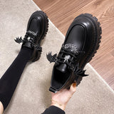 Lkblock Metal Chain Platform Lolita Gothic Shoes Woman Spring College Style Patent Leather Pumps Women Japan School Uniform Shoes