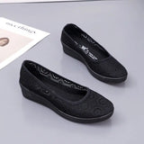 Lkblock Shoes for Women Black Mesh Breathable Wedge Woman Footwear Slip on New In Sale Walking Comfortable and Elegant Trends 2024 Offer