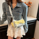 Lkblock Y2K Denim Bow Underarm Tote Design Handbags and Purses Women Shoulder Crossbody Bags 2024 New Jeans Messenger Clutch Bag