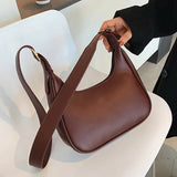 Lkblock PU Leather Half Moon Bags For Women Branded Luxury Fashion Shoulder Crossbody Handbag Autumn Winter Trend