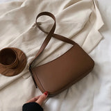 Lkblock Bag Leather Baguette Shoulder Bags For Women Simple Armpit Bag Lady Handbags Female Trend Travel Crossbody Hand Bag