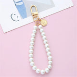 Lkblock Simulated Pearl Key Chain for Aorpods Bag Pendant Beaded Key Holder for Women Mobile Phone DIY Jewelry Accessories