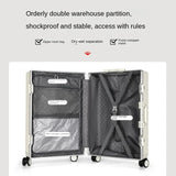 Lkblock 20/22/24/26/28'' Rolling Luggage Laptop Front Open Pocket Case Aluminum Frame Travel Trolley Suitcase Cabin Carry on Luggage Bag