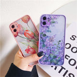 Lkblock Vintage Leaves Flower Phone Case For iPhone 16 15 12 14 11 13 Pro Max Case For iPhone X XR XS 8 7 Plus SE2 Shockproof back Cover