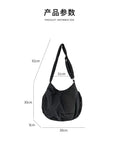 Lkblock Sweet Girls Pleated Nylon Shoulder Women Bag Korean Niche Design Bow Summer Travel Beach Bag Female Totes Bags for Women Handbag