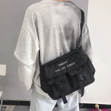 Lkblock Korean Ins Large Capacity Art Street Photo Single Shoulder Mailman Bag Male Student Messenger Bag Female