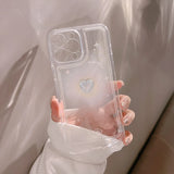 Lkblock Cute 3D Crystal Bow Love Heart Case For iPhone 15 14 13 12 Mini 11 Pro Max X XS XR 7 8 Plus SE Clear Soft Shockproof Cover