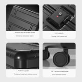 Lkblock All Aluminum Magnesium Alloy Rolling Luggage Case TSA Combination Lock Large Travel Bag with Wheels Business Hand Luggage