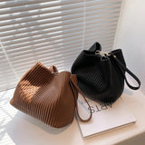 Pleated Bucket Bag