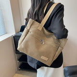 Lkblock Canvas Tote bag for women Fashion Trends Zipper Shoulder Crossbody Luxury Brand Handbags purse Female travel Shopping bag