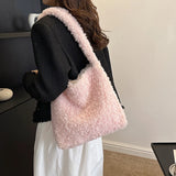 Lkblock Teddy Hair Shoulder Bags Women Tote Handbags and Purses New  Ladies Messenger Bags High Quality