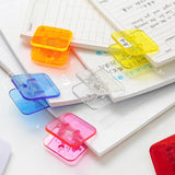 Lkblock 5pcs Candy Paper Clips Transparent Bookmarks Kawaii File Documents Binder Clips Notebook Index Page Holder Tickets Clamps Office