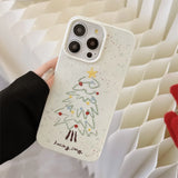 Lkblock Soft Cartoon Christmas Tree Pattern Phone Case For iPhone 16 15 14 13 12 11 Pro Max XR X XS 8 7 Plus Silicone Shockproof Cover