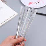 Lkblock 1Pcs Simple Transparent Triangular Straight Ruler Creative 15m/20cm Rulers Drawing Measuring Tools Stationery School Supplies