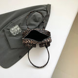 Lkblock Double Pockets Leopard Small PU Leather Shoulder Bags for Women 2024 New Trend Winter Y2K  Fashion Tote Bag Handbags