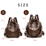 Lkblock Genuine Leather Backpack Small Women's Backpack Soft High Quality Cowhide Shoulders Bag Fashion Zipper Design Bag