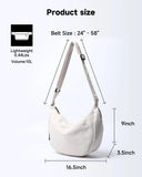 Lkblock Nylon Crescent Crossbody Bag for Women Sling Casual Dumpling Bag with Mini Pocket Simple Hobo Bag