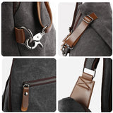 Lkblock Vintage Canvas Men Chest Bag Fashion Men Canvas Sling Bag Zipper Leisure Durable Crossbody Bag for Youth