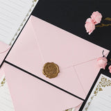 Lkblock 5pcs Romantic Pink Envelopes European Style DIY Wedding Party Invitations Card Cover Korean Stationery Kawaii Wax Stamp Stickers