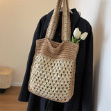 Lkblock Designer Straw Beach Shoulder Bags Women Handbags and Purses New Trendy Summer Travel Holiday Bags High Quality