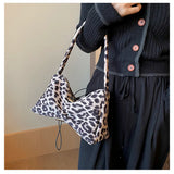 Lkblock Leopard Suede Tote Shouler Bags for Women Handbags Purses New Vintage Ladies Underarm Bags Luxury Brand Designer